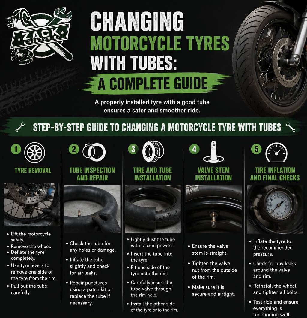 changing motorcycle tyres with tubes
